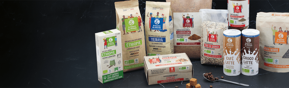 Artisans du Monde propose une large gamme de produits alimentaires, artisanaux et éthiques issus du commerce équitable.